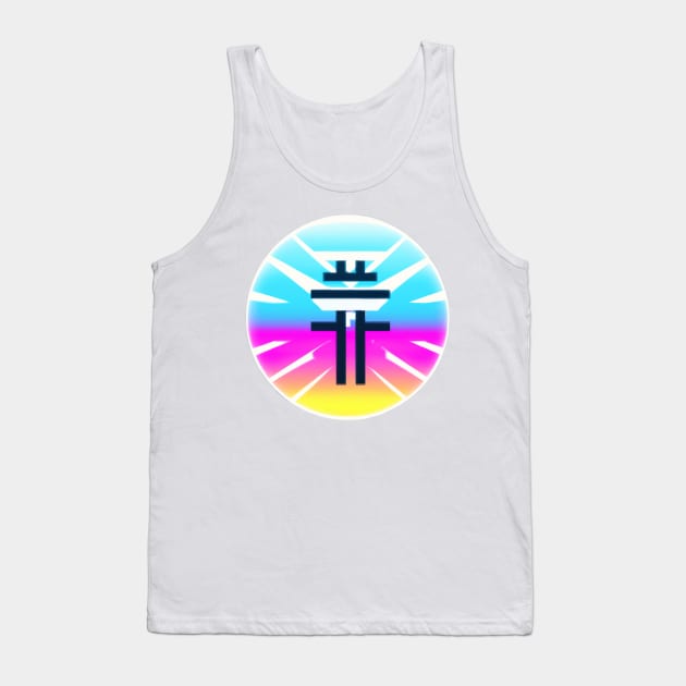 Colorful cyber abstraction circle with a symbol in the middle Tank Top by SJG-digital